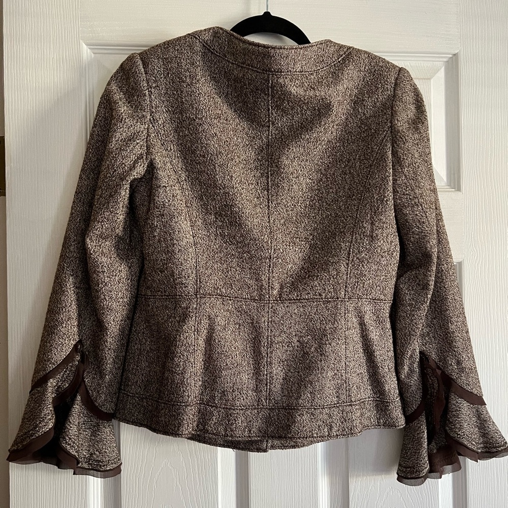 Philippe Adec2 Blazer Brown Ruffle 4 - Picture 4 of 5